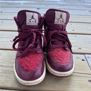 Quilted Jordan Air high-tops Burgundy - Kids